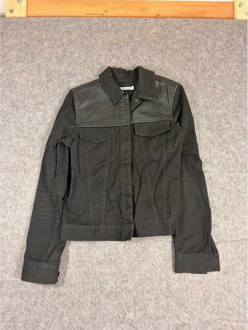 Alexander Wang black denim cropped jacket size XS